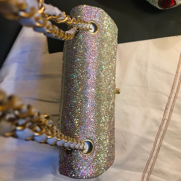 SOLD Authentic Swarovski Chanel Double Flap Bag - Picture 3 of 8